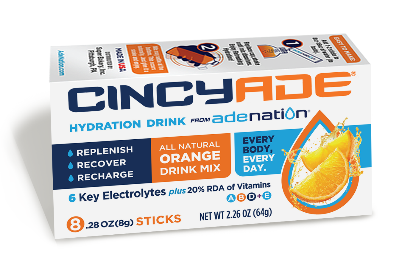 One 8-count box of AdeNation® Hydration Stick -CincyAde®