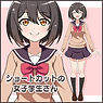 【立ち絵素材】ショートカットの女子学生さん