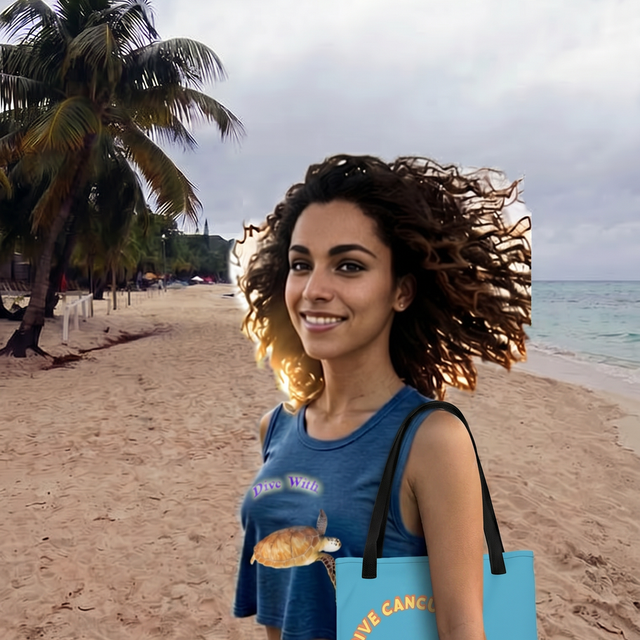 dive cancun turtle design beach bag