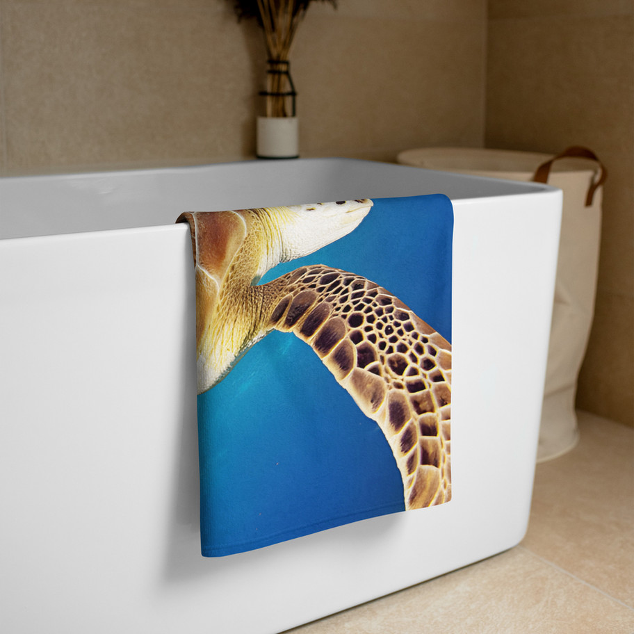 hawksbill turtle beach towel