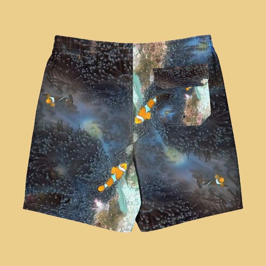 clown fish design board shorts