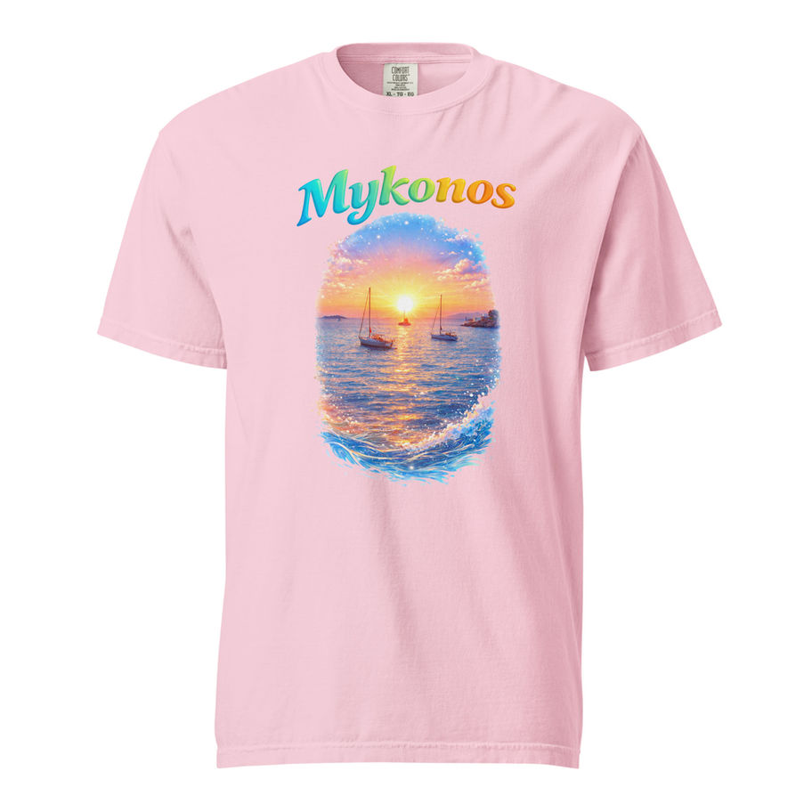 mykonos sunsets t-shirt