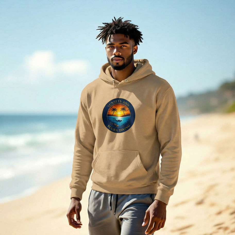 Sunsets and Scuba Diving Man's hoodie with Logo