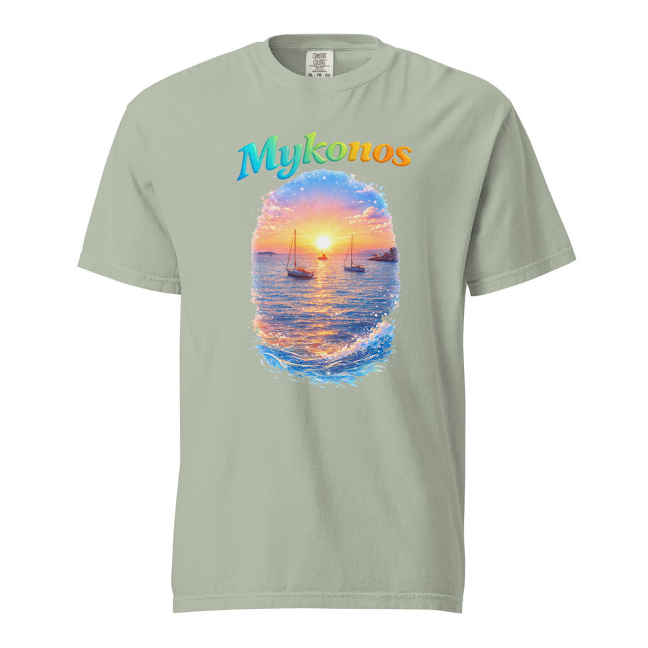 mykonos sunsets t-shirt