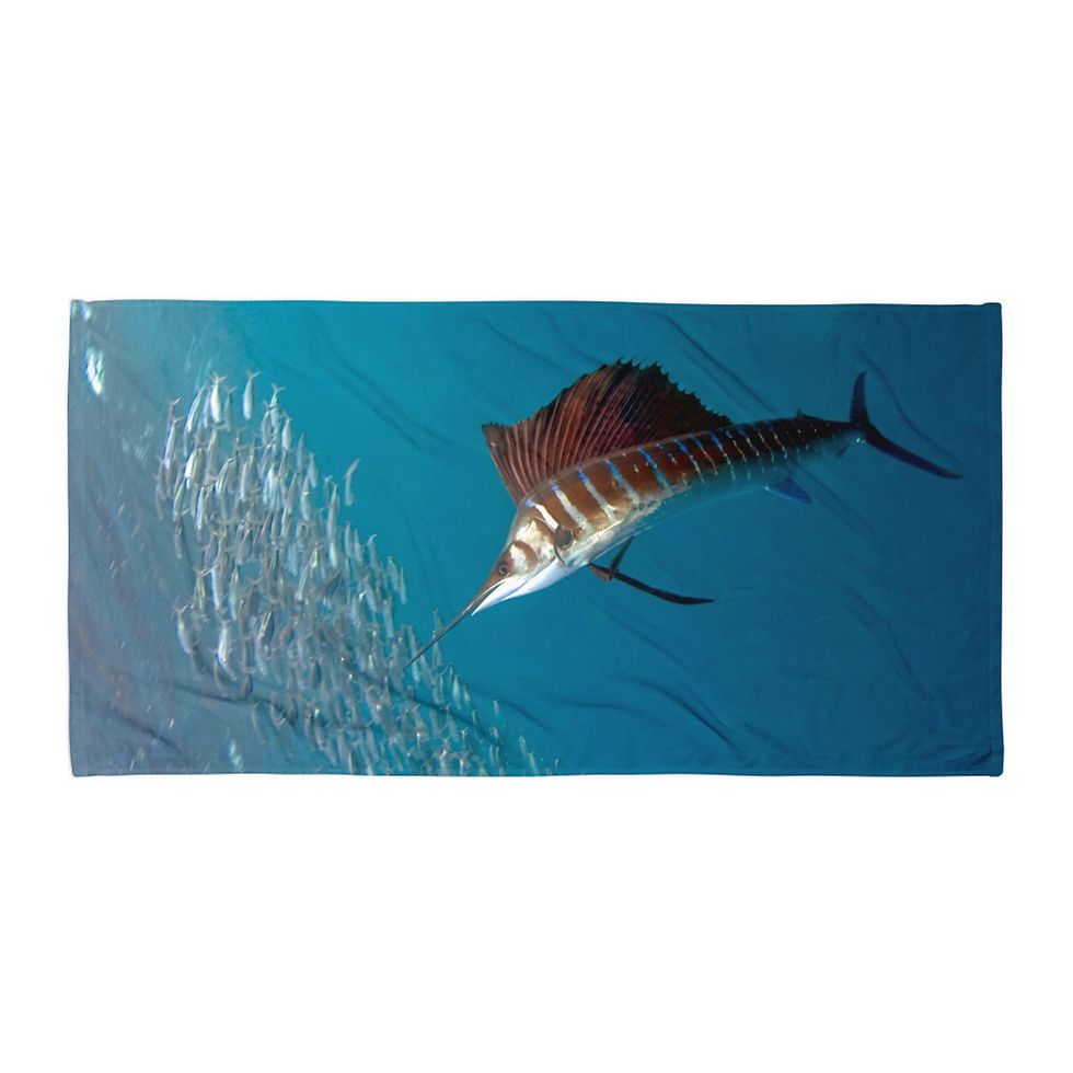 beachh towel sword fish design
