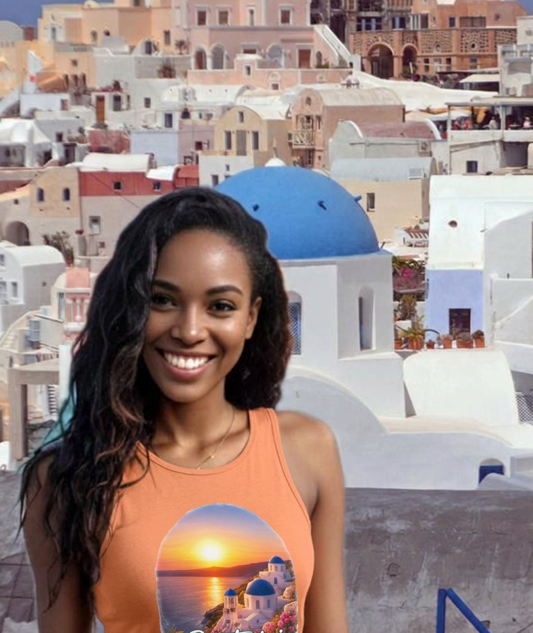 santorini sunset tank top