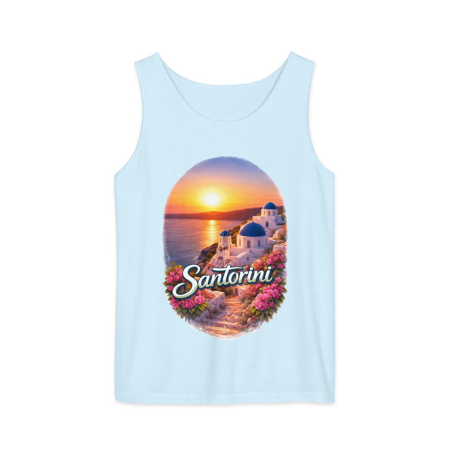 santorini sunset tank top