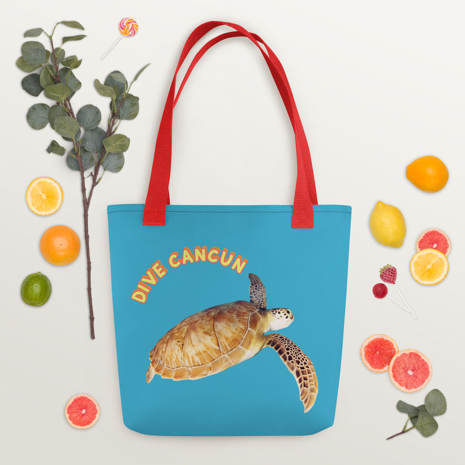 dive cancun turtle design beach bag
