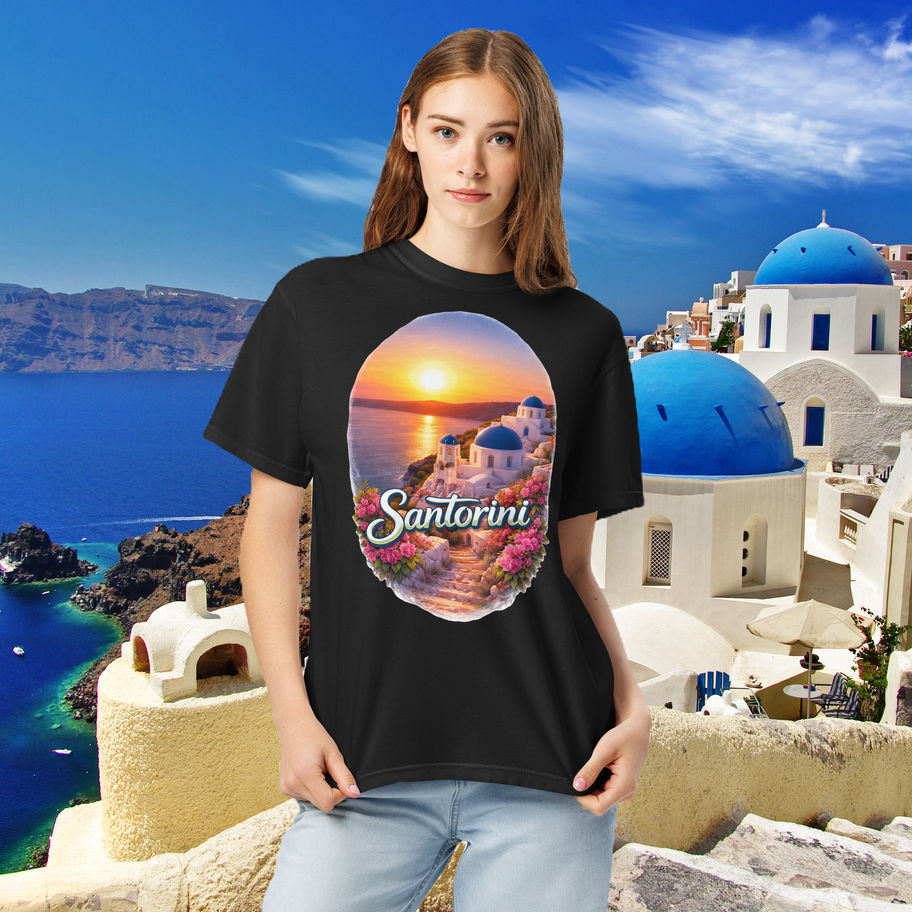 Santorini sunset t-shirt