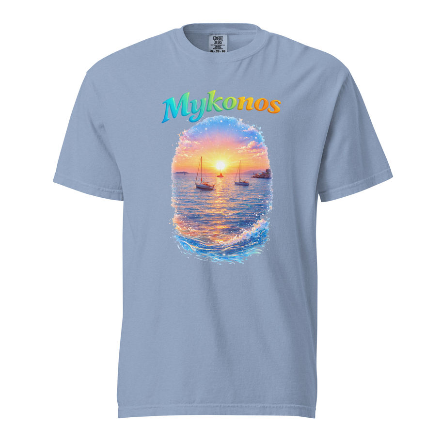 mykonos sunsets t-shirt