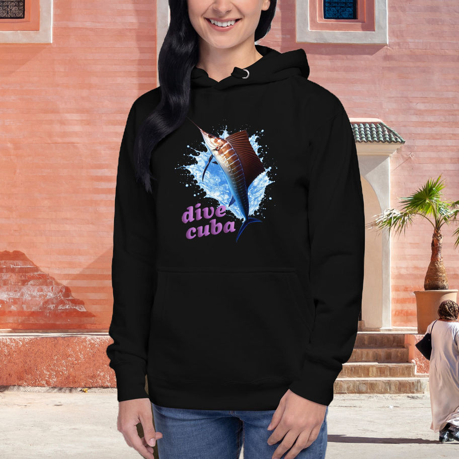 dive cuba swordfish design hoodie