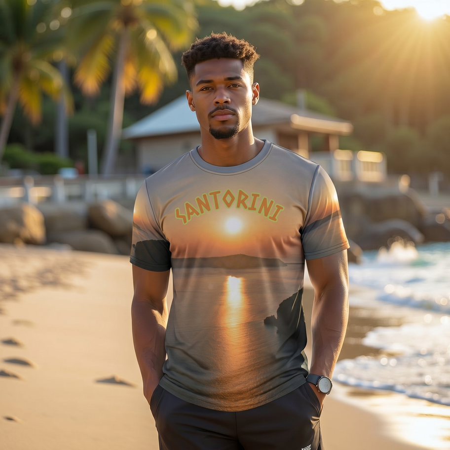 santorini sunset tshirt