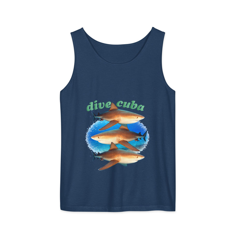 dive cuba shark design tank top