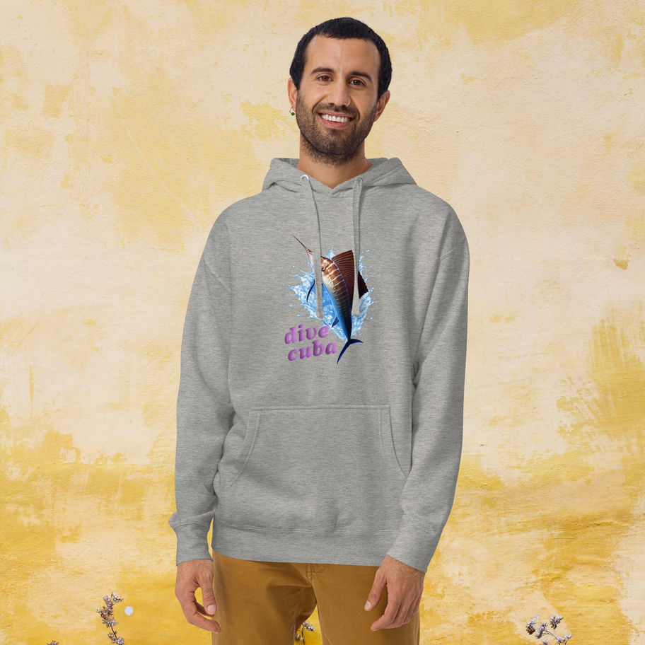 mens hoodie dive cuba swordfish design