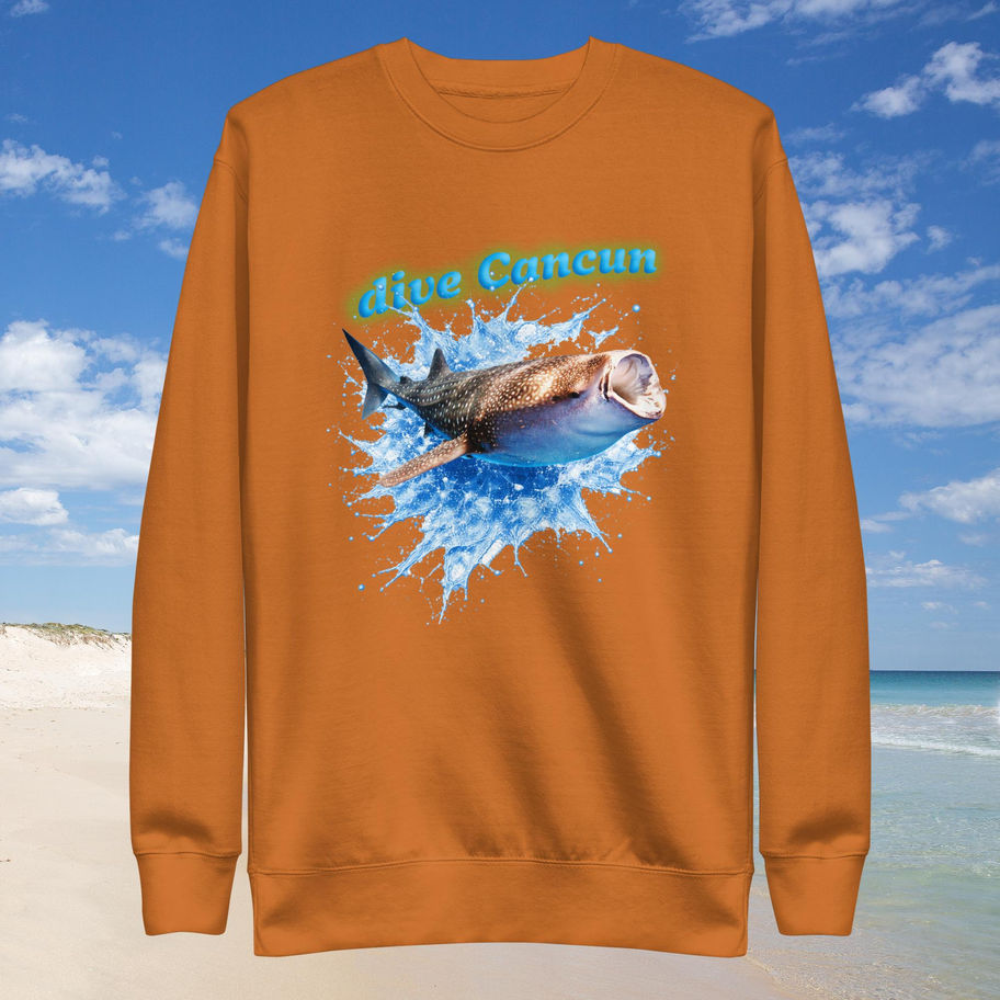 men’s Premium Sweatshirt – Whale Shark Dive Cancun Design