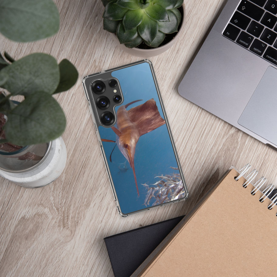 samsung phone case with sword fish design