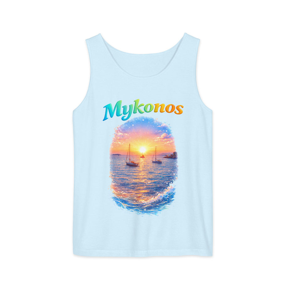 mykonos sunset tank top