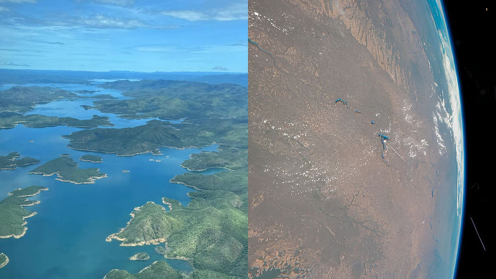 Lago Serra da Mesa, em Goiás, visto do espaço em imagens de satélite