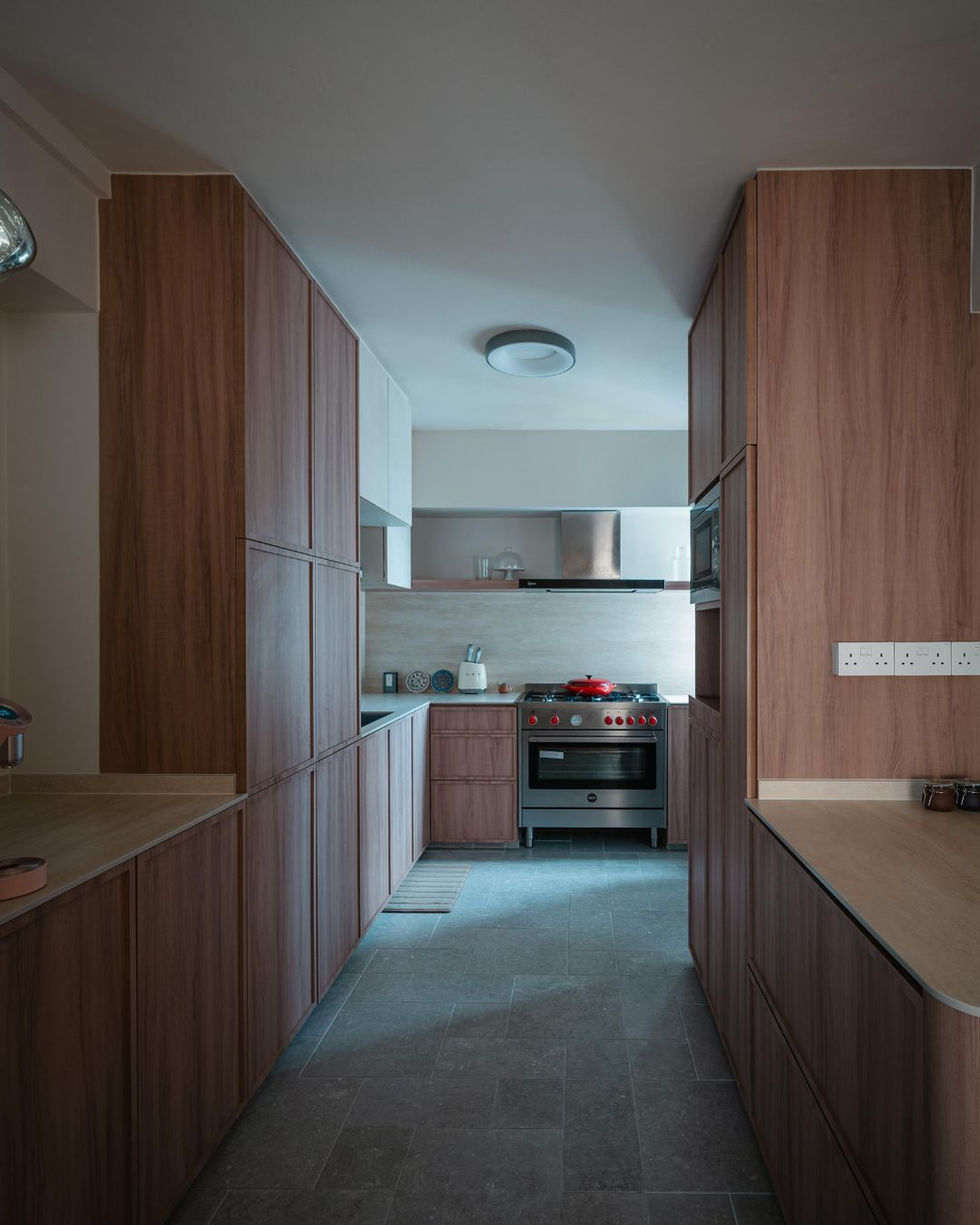 Warm wooden textures in the kitchen makes for an inviting space to explore new menus...
