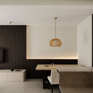 A neutral colour palette in the living room makes the space cosy and easy on the eyes