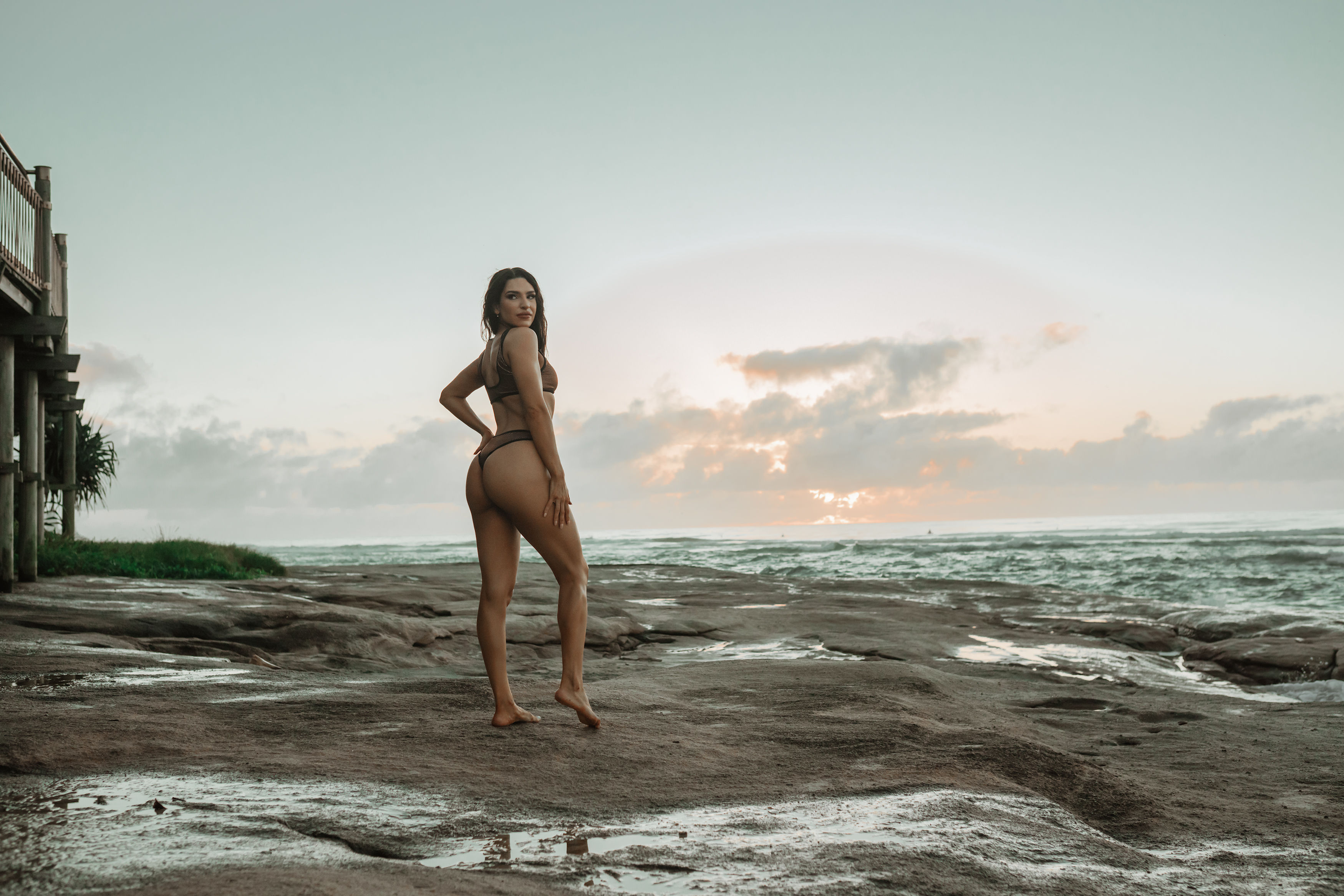 MissManeater #WARRIOR mesh sporty CROPtop + HIcut boutique bikini set