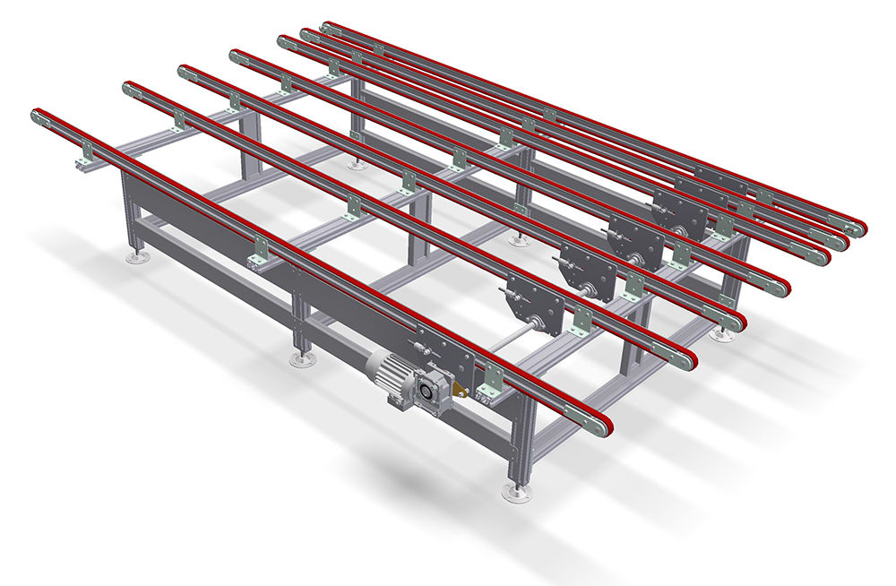 Synchronous belts conveyor door assembly line production line