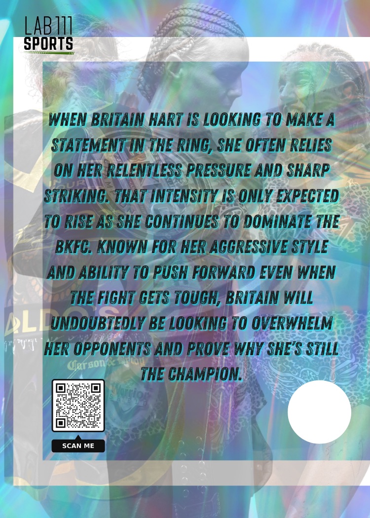 Britain Hart's Trading Card card back