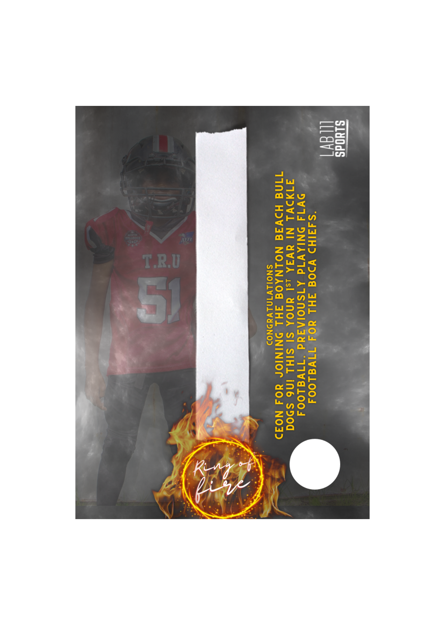 Ceon Winborn Trading Card card back
