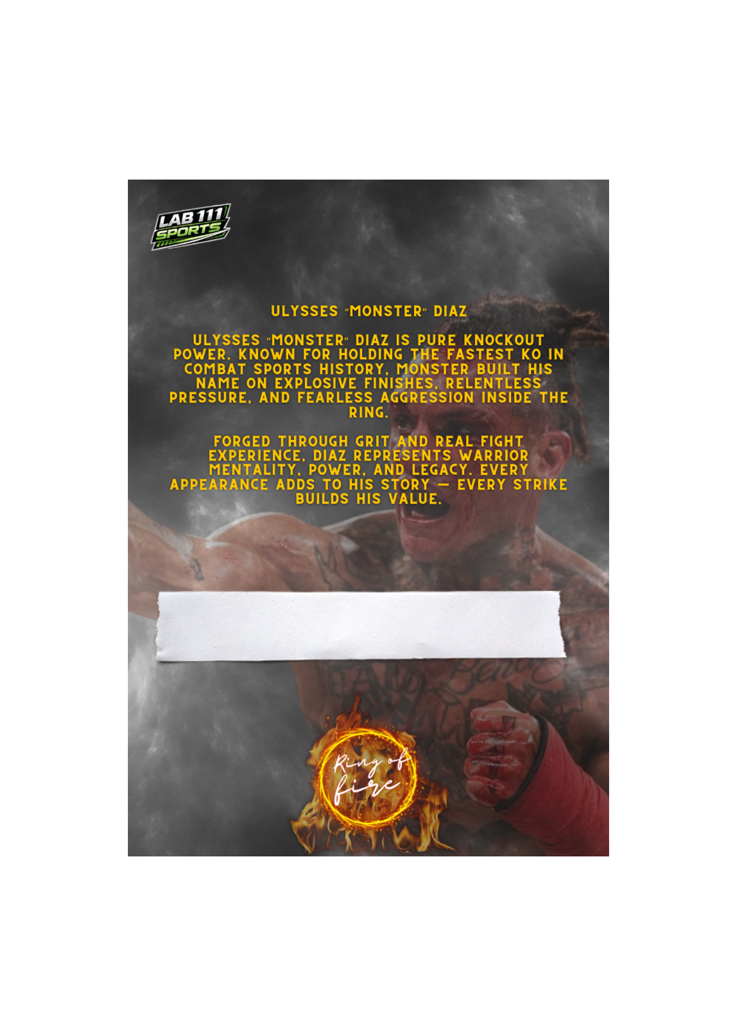 Ulysses “Monster” Diaz "Ring of Fire" card back