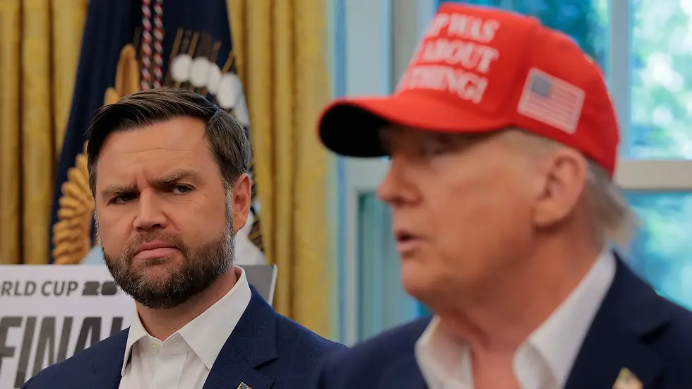 Vice President JD Vance and President Trump as he talks in the Oval Office on August 22 in Washington, D.C. Photo: Chip Somodevilla/Getty Images