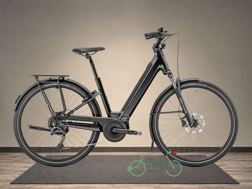 Vélo électrique Moustache Samedi 28.2 Open 540 Wh 2027, noir brillant, vu de profil.