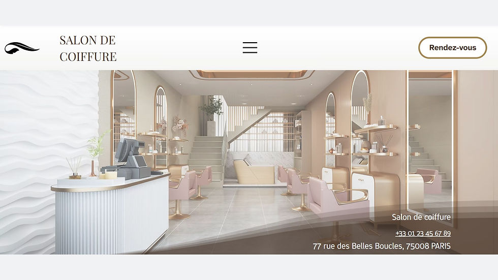 Template Wix Studio Salon de coiffure