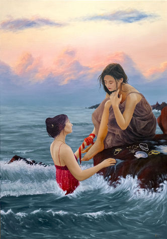 Peinture La Promesse par Celine Kobierzynski