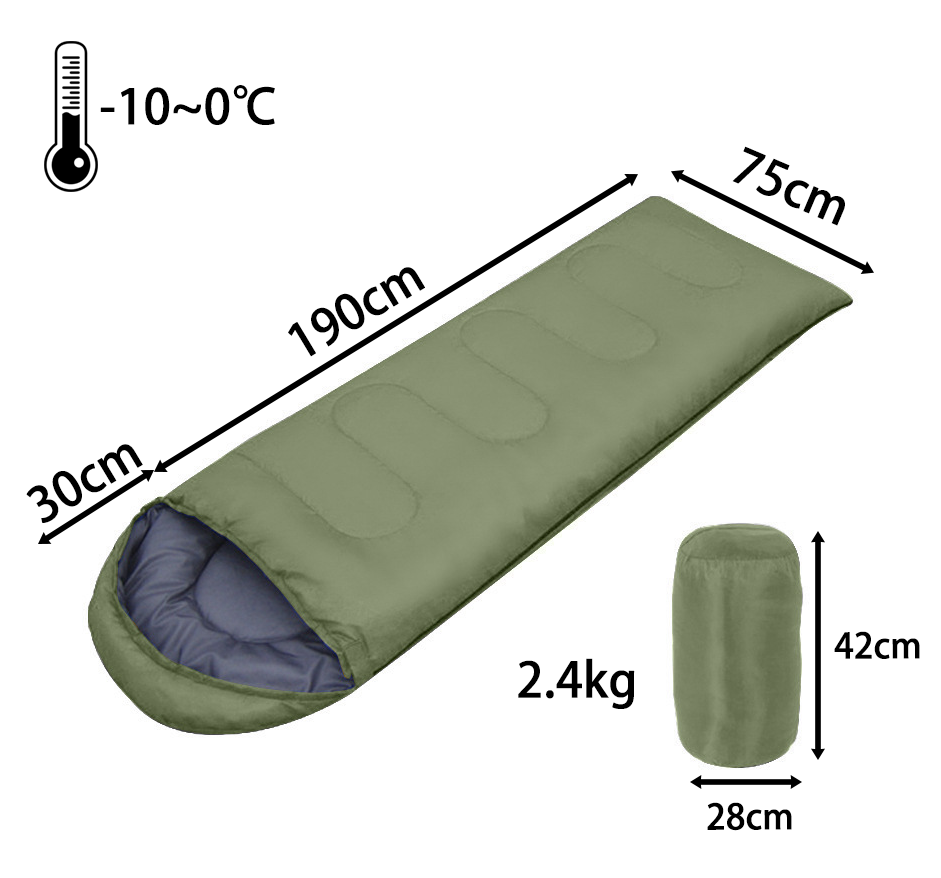 Thumbnail: 寝袋 190cm 75cm 30cm 2.4kg -10~0℃ 42cm 28cm 詳細情報 ロレガル メンズ アウトドア キャンプ