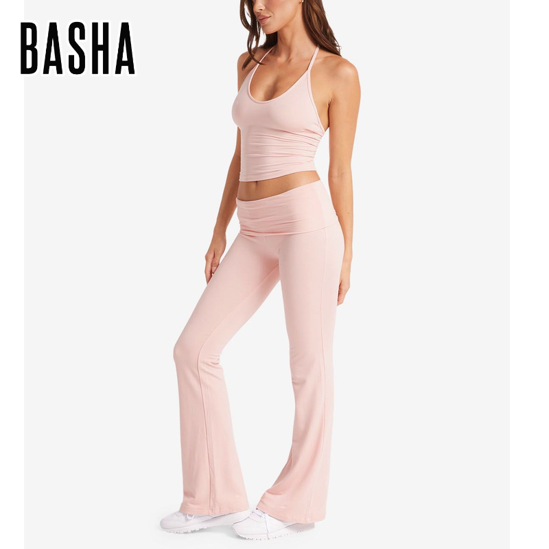 サムネイル： BASHA ピンク色の女性用服セット、夏のファッションスタイル、カジュアルな服装です。