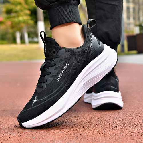 OdArOoO333ブラック靴 レディース 24cmホワイト22.5cm 軽量滑り止め通気性プロフェッショナルランニングシューズ - 男女兼用