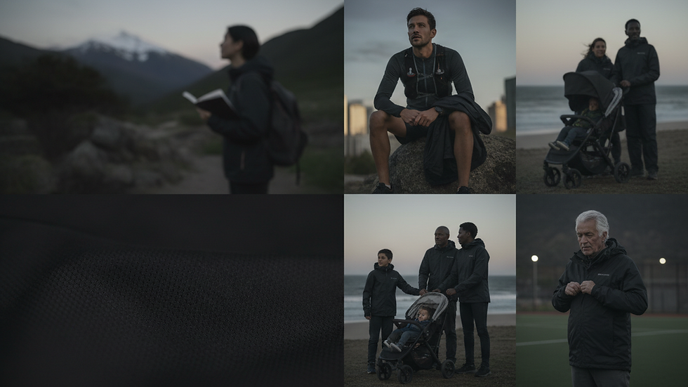 close-up view of outdoor jacket fabric texture