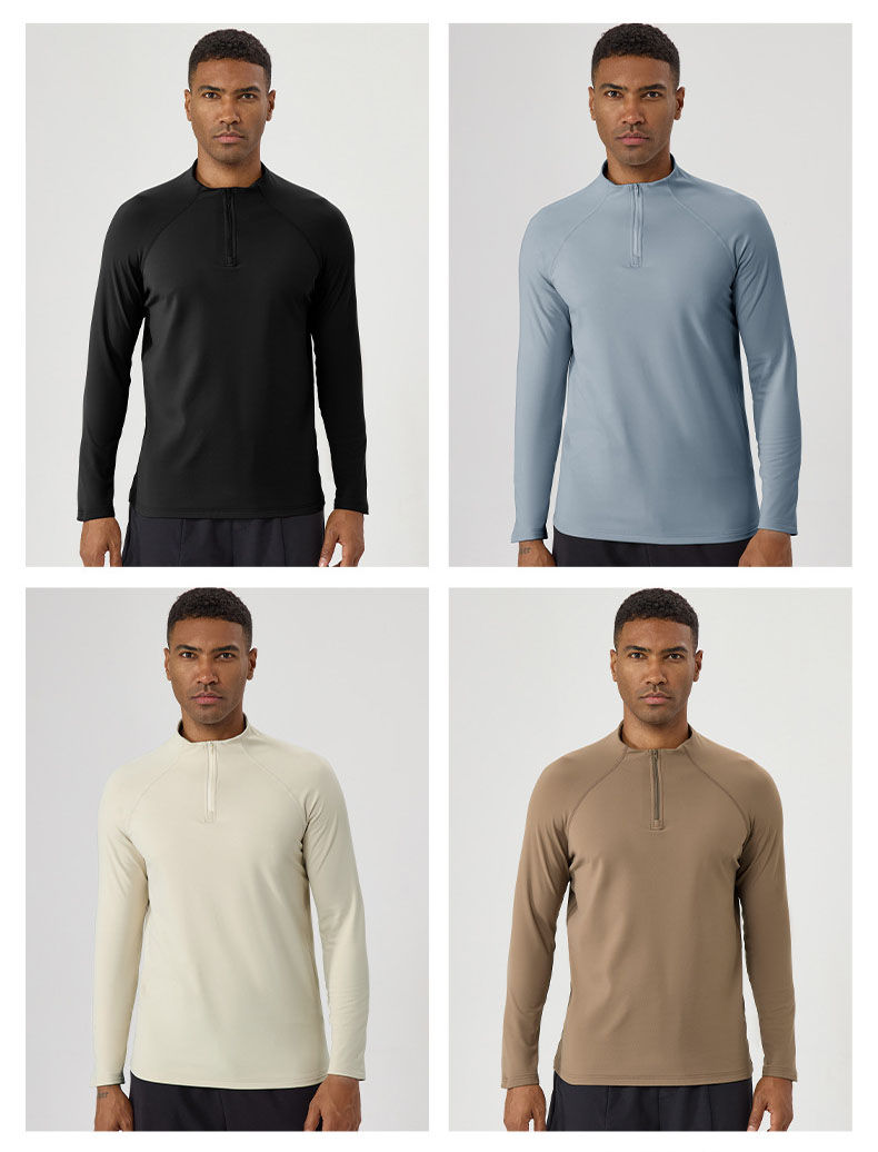 サムネイル： 男性モデルが複数色長袖Tシャツを着ています。背景は白です。DiaNorth-Hokkaido