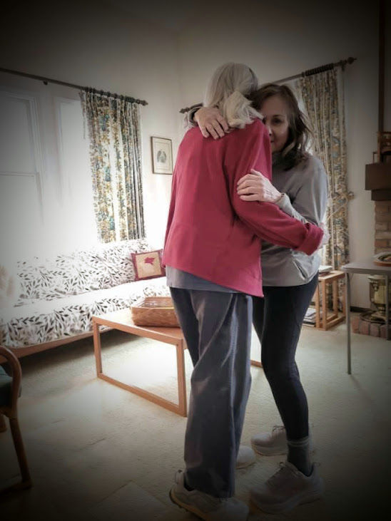 two women hugging