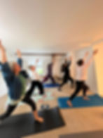 Guests taking part in a gentle Psalms and Stretches session in the meeting room at The Wellspring Ledbury.