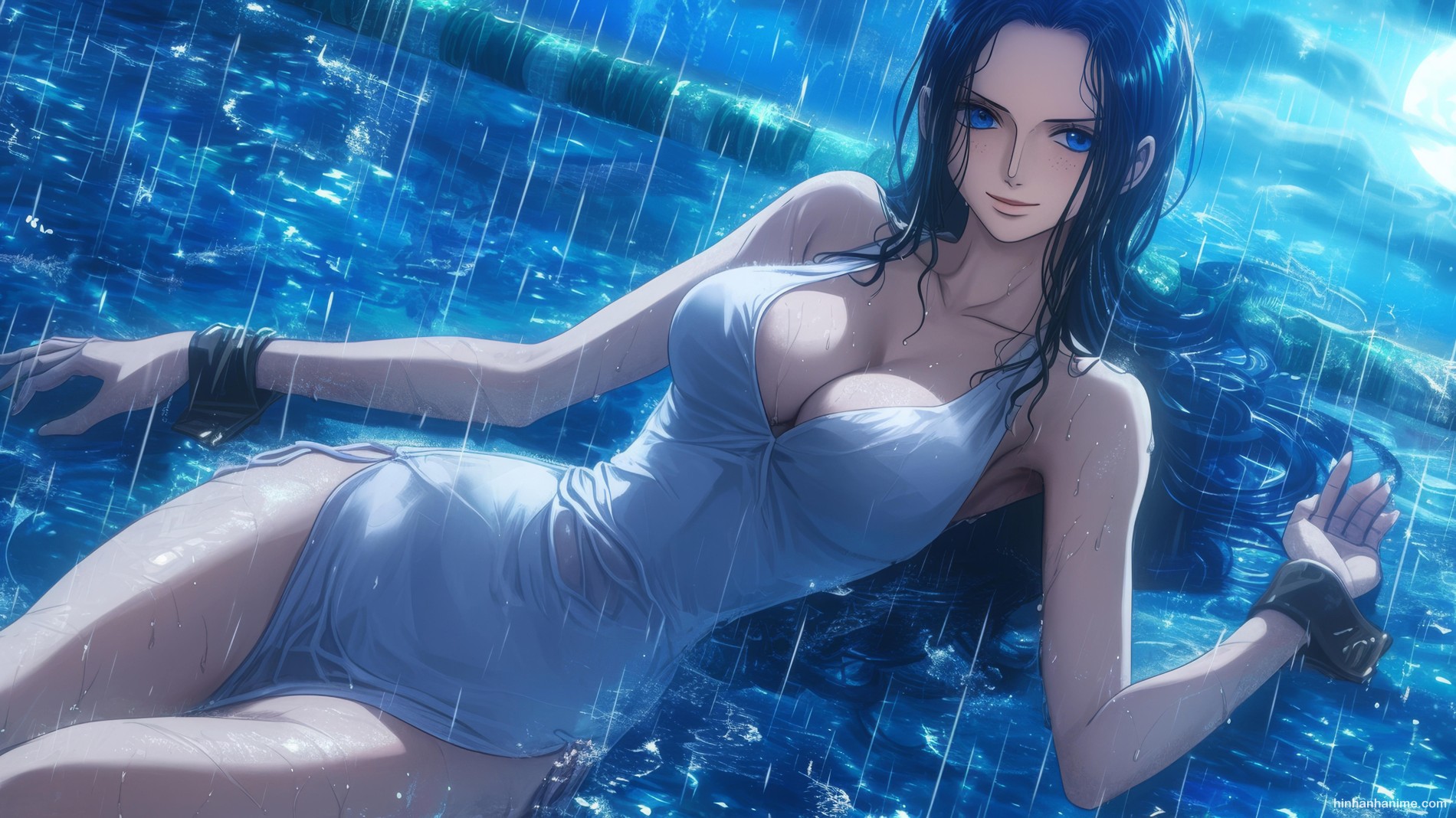 Hình ảnh Nico Robin tắm mưa tuyệt đẹp