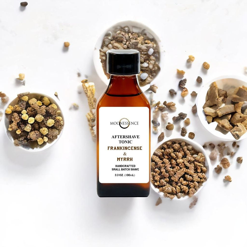 Thumbnail: Frankincense and Myrrh tonic with white background in herbs