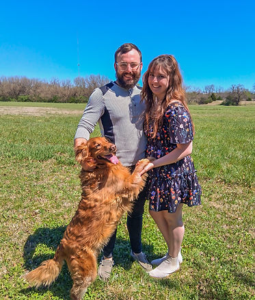 Brooklyn and her fiance with their dog