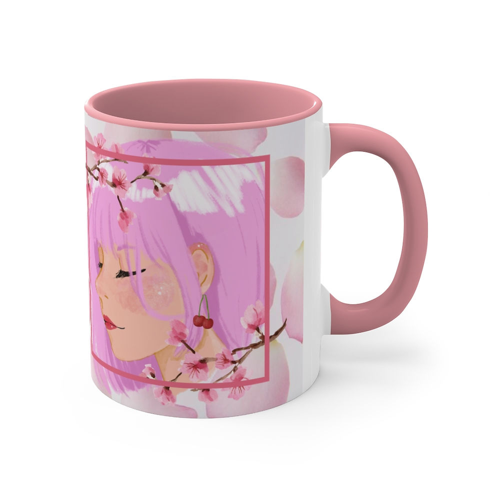 Thumbnail: Cherry Blossom Girl | Accent Coffee Mug, 11oz