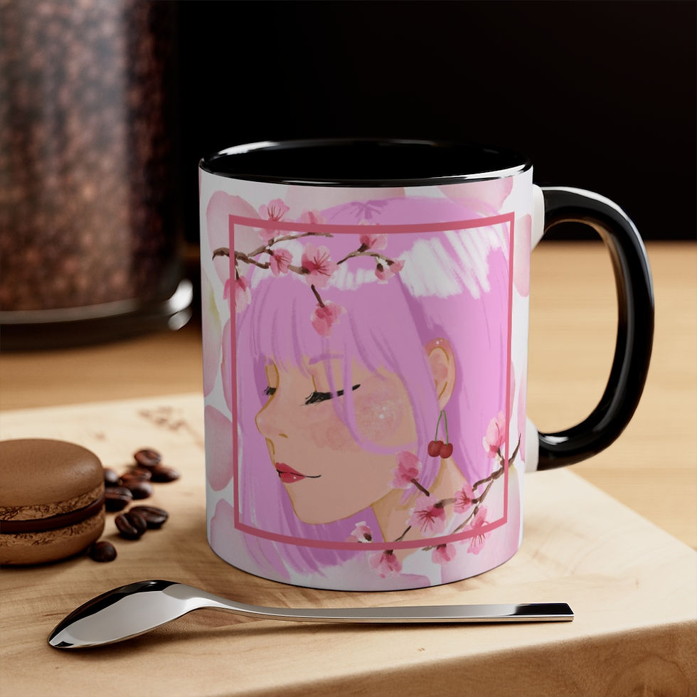 Thumbnail: Cherry Blossom Girl | Accent Coffee Mug, 11oz