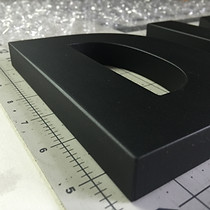 Laser Cut Acrylic for DKNY, Eased Edge, Painted Satin Black