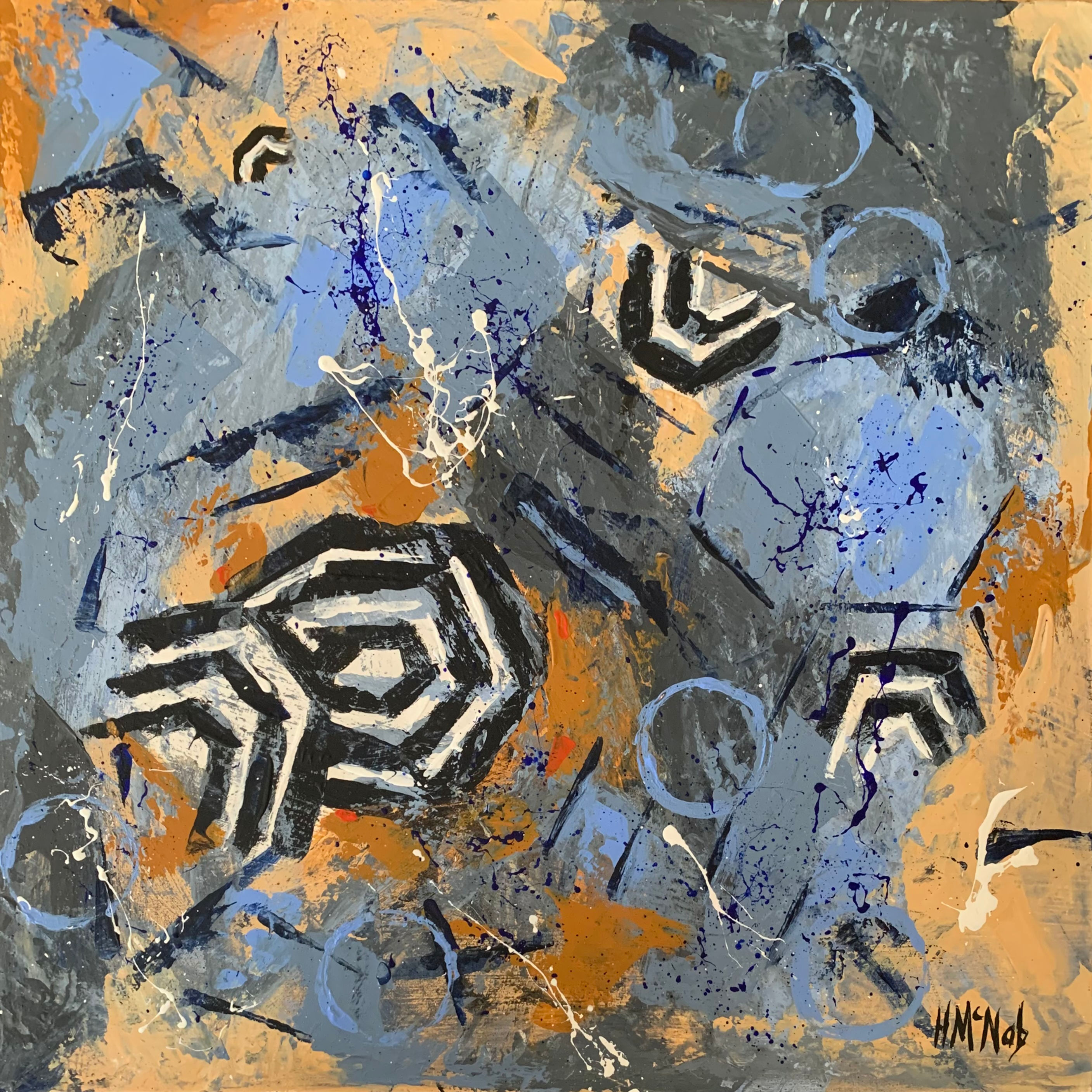 Blue Hexagon - Abstract Artwork