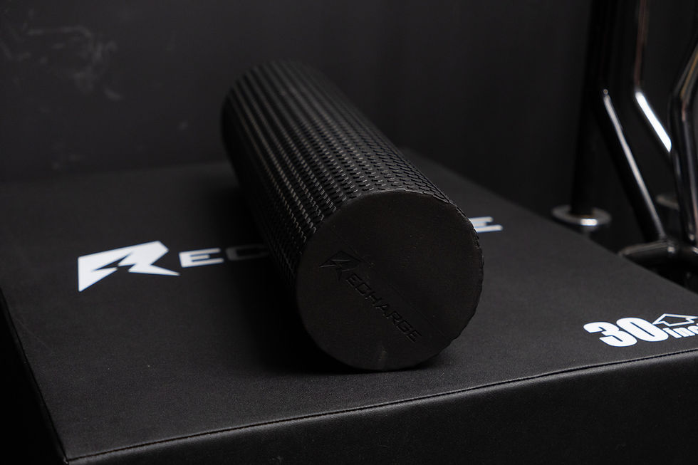 Recharge branded foam roller black