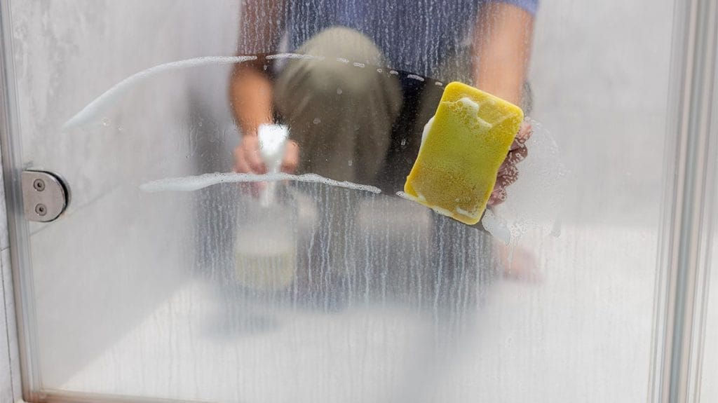 mineral build up on shower door