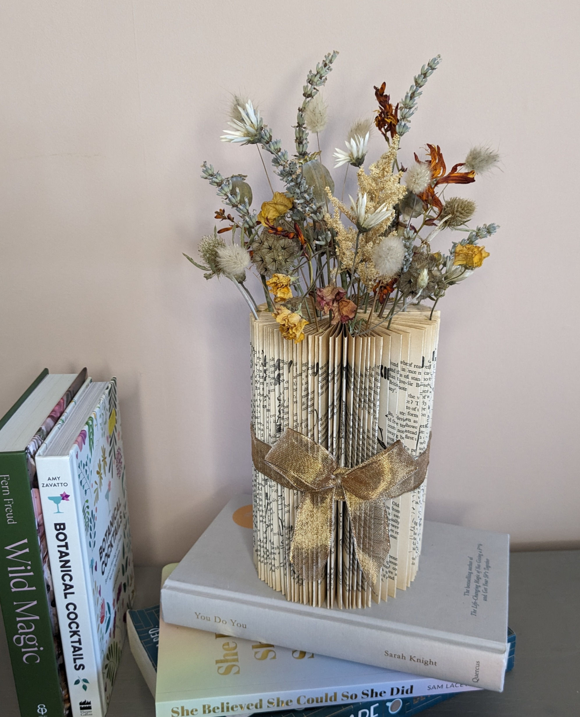 Dried Flower Book Arrangement